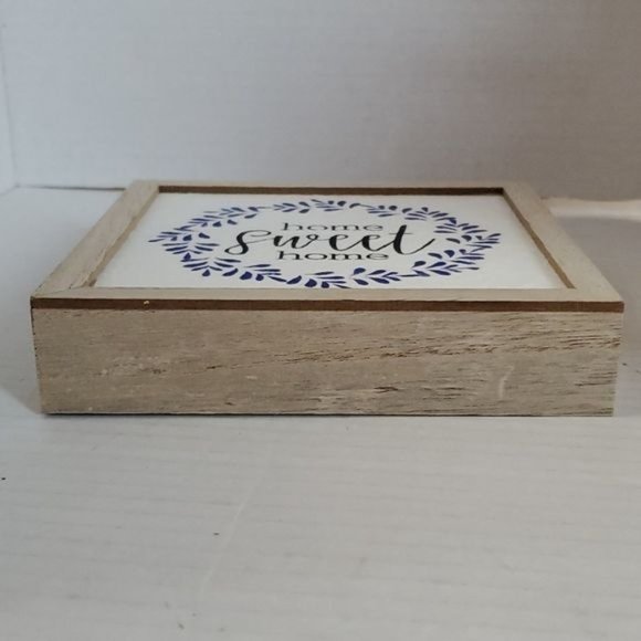 Home Sweet Home Sign Wall Decor Art Square Wood Frame Table Top - Picture 5 of 9